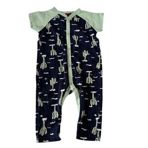7 For All Mankind Blue Cactus Print Jumper - Size 3/6 Months